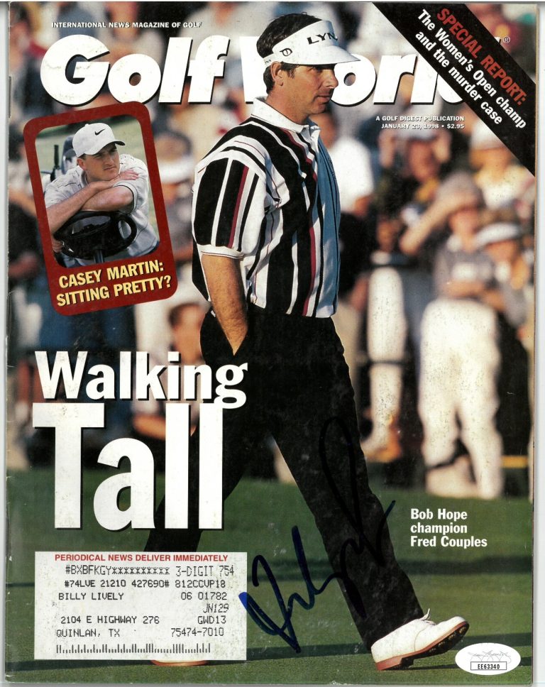 Fred Couples signed Golf World Full Magazine January 23, 1998- JSA