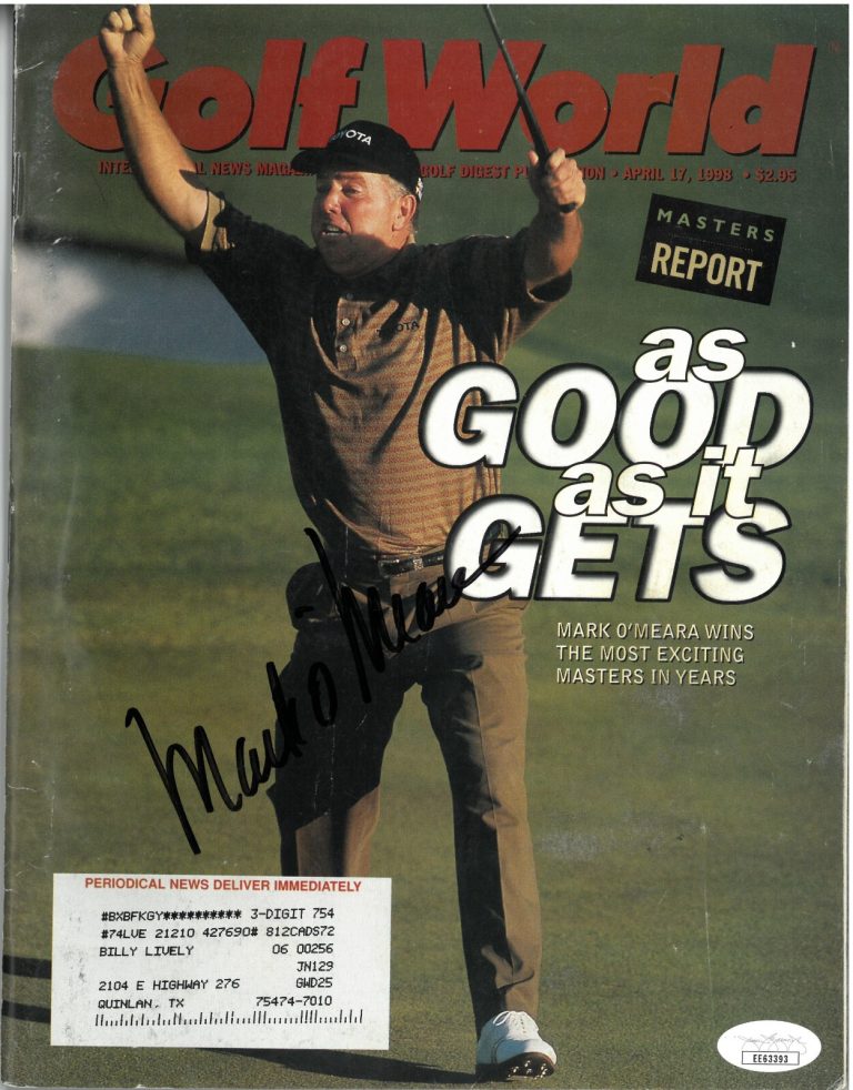 Mark O'Meara signed Golf World Full Magazine April 17, 1998- JSA #EE63393