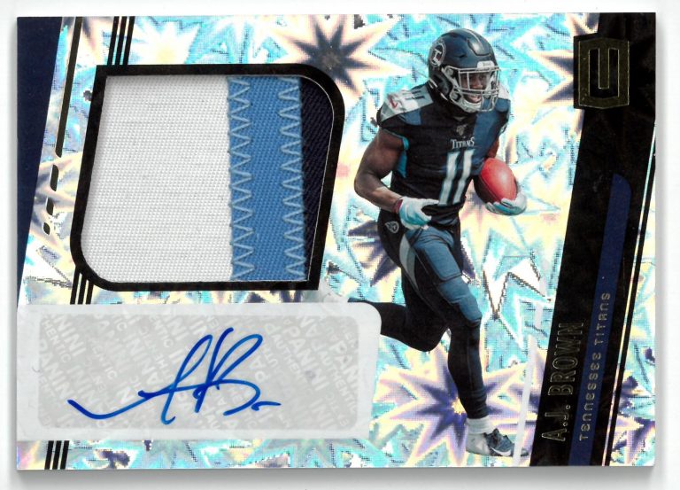 AJ (A.J.) Brown signed 2019 Panini Unparalleled TriColor Patch Rookie RPA  47/75
