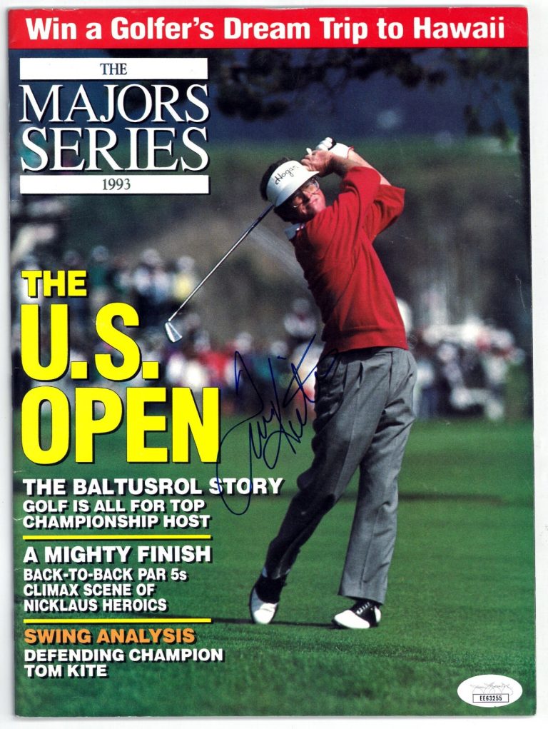Tom Kite signed 1993 The Major Series  PGA Golf Magazine  US Open No Label - JSA
