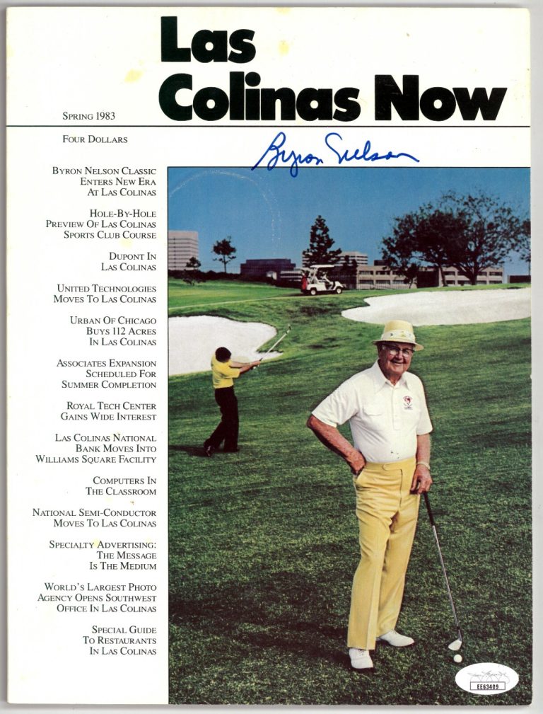 Byron Nelson signed 1983 Byron Nelson Golf Classic Los Colinas Now Program- JSA