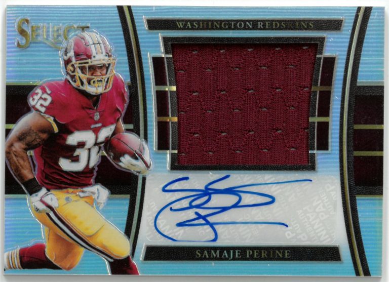 Samaje Perine signed 2017 Panini Select Auto/Patch Rookie Card (RPA/RC) 97/99