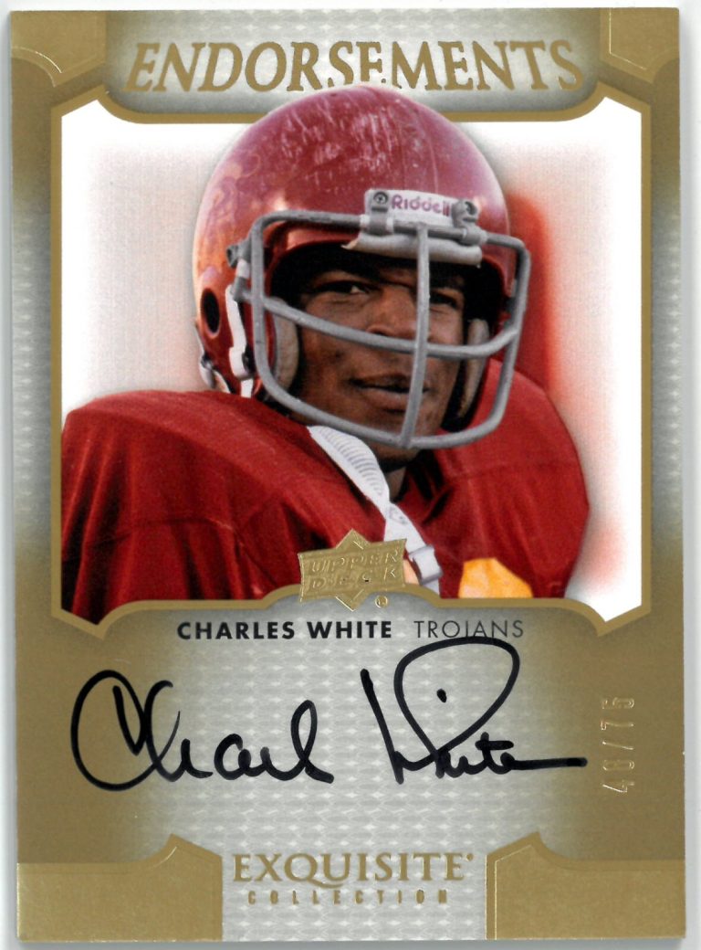 Charles White signed 2011 Upper Deck Exquisite Auto Card #E-CW- 49/75 (Heisman)