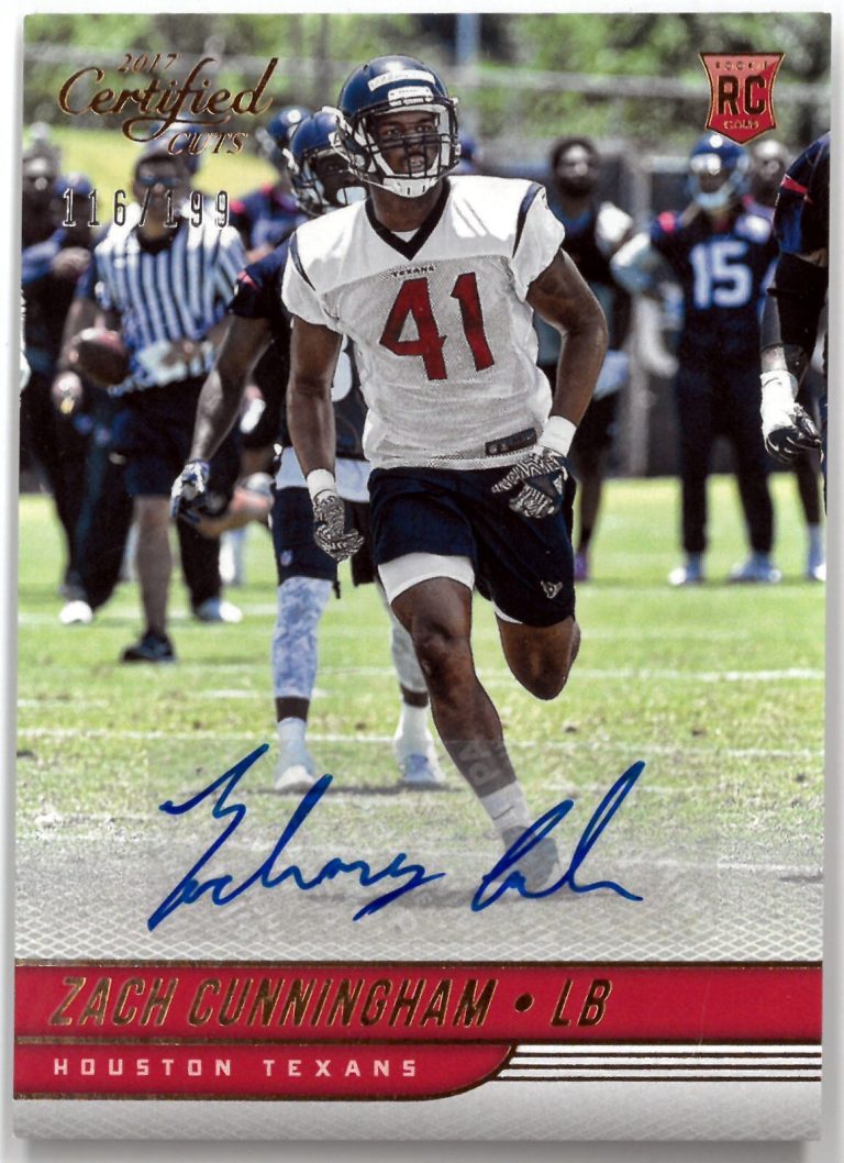 Zach Cunningham signed 2017 Panini Donruss Certified Cuts Rookie Auto Card (RC)