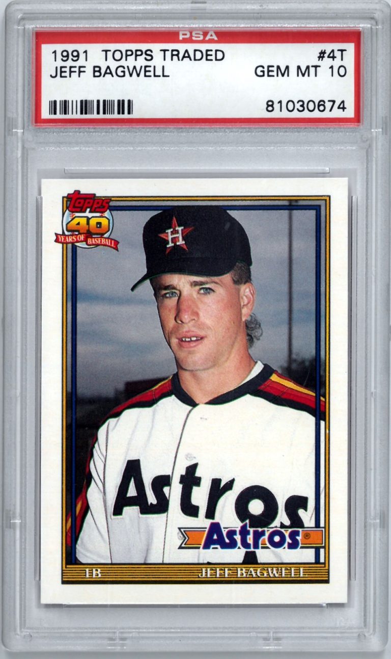 Jeff Bagwell 1991 Topps Traded Astros Rookie (RC) #4T - PSA Graded 10 Gem Mint