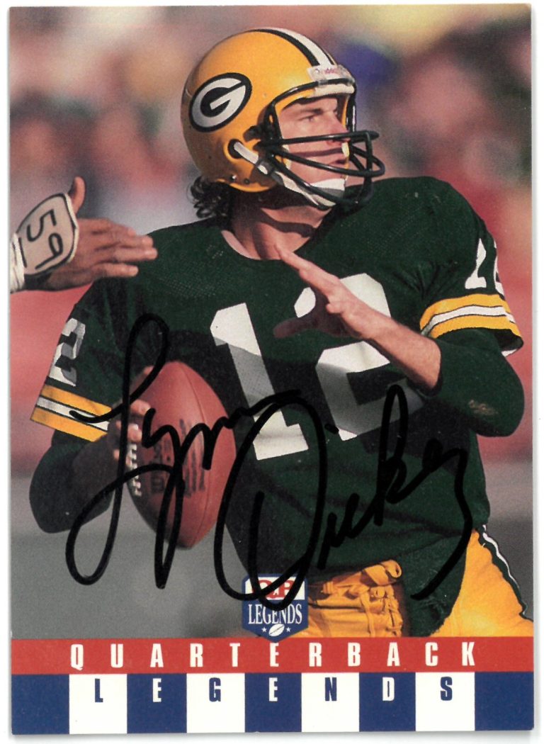 Lynn Dickey signed 1991 QB Legends Team NFL On Card Auto #9 - COA (Packers)