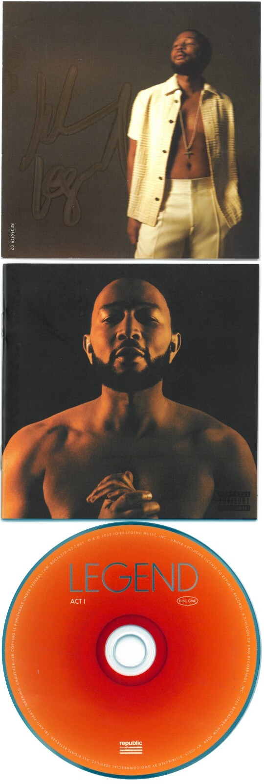 John Legend signed 2022 LEGEND Act 1 & 2 Art Card Album Cover Booklet & 2-CD-COA