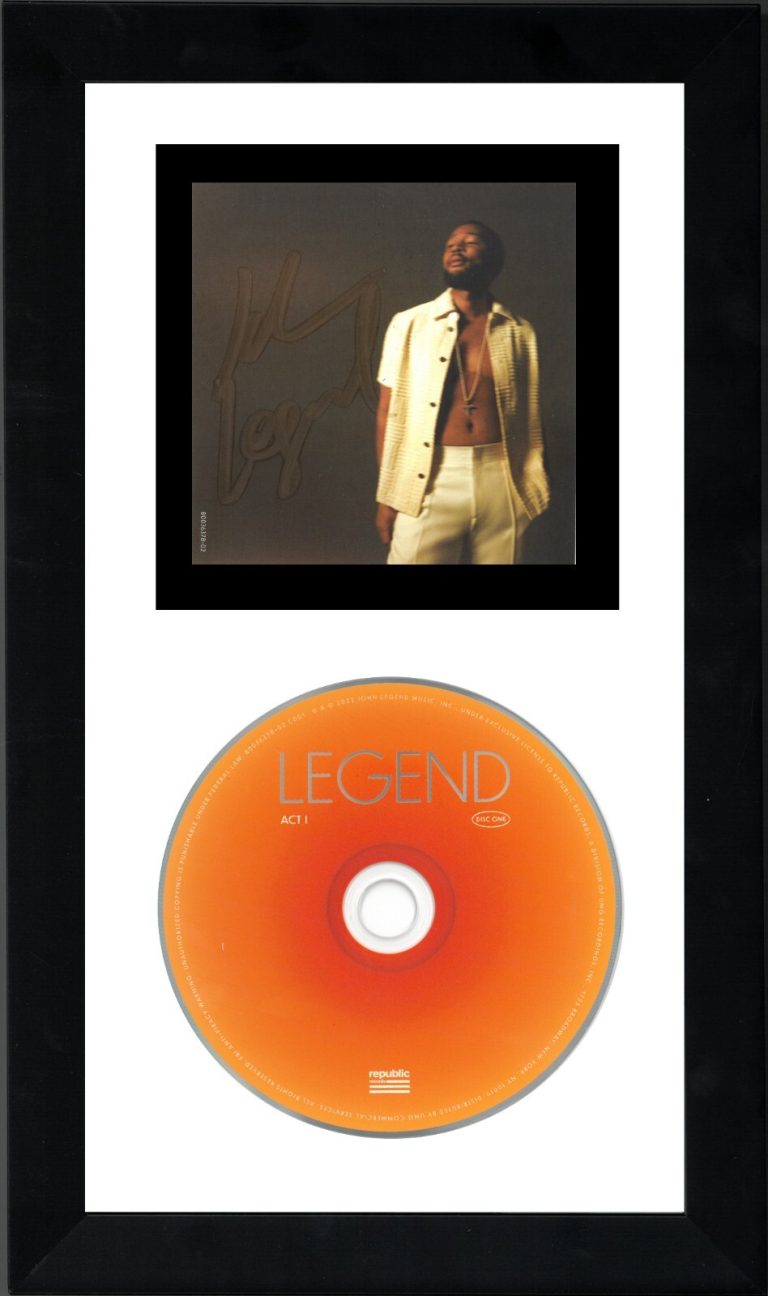 John Legend signed 2022 LEGEND Act 1 & 2 Art Card  CD/Album Cover Booklet FRAMED