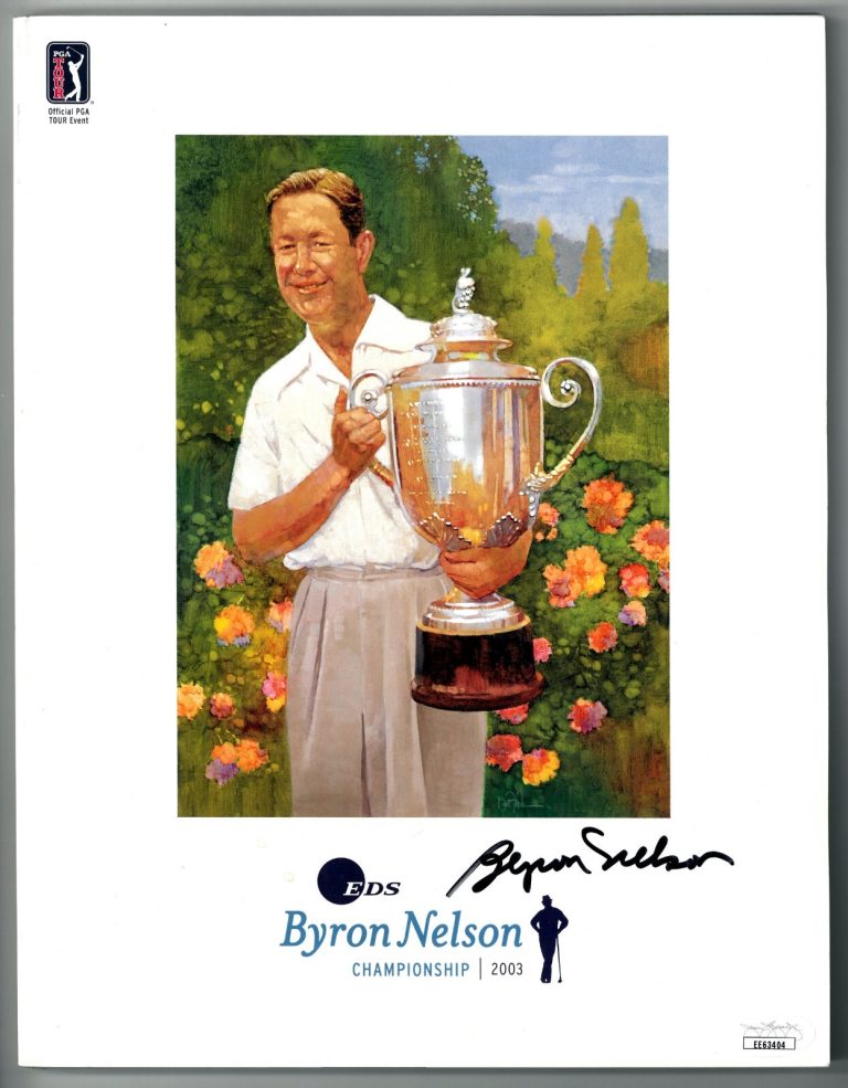 Byron Nelson signed 2003 EDS Byron Nelson Golf Championship Program-PGA Tour JSA