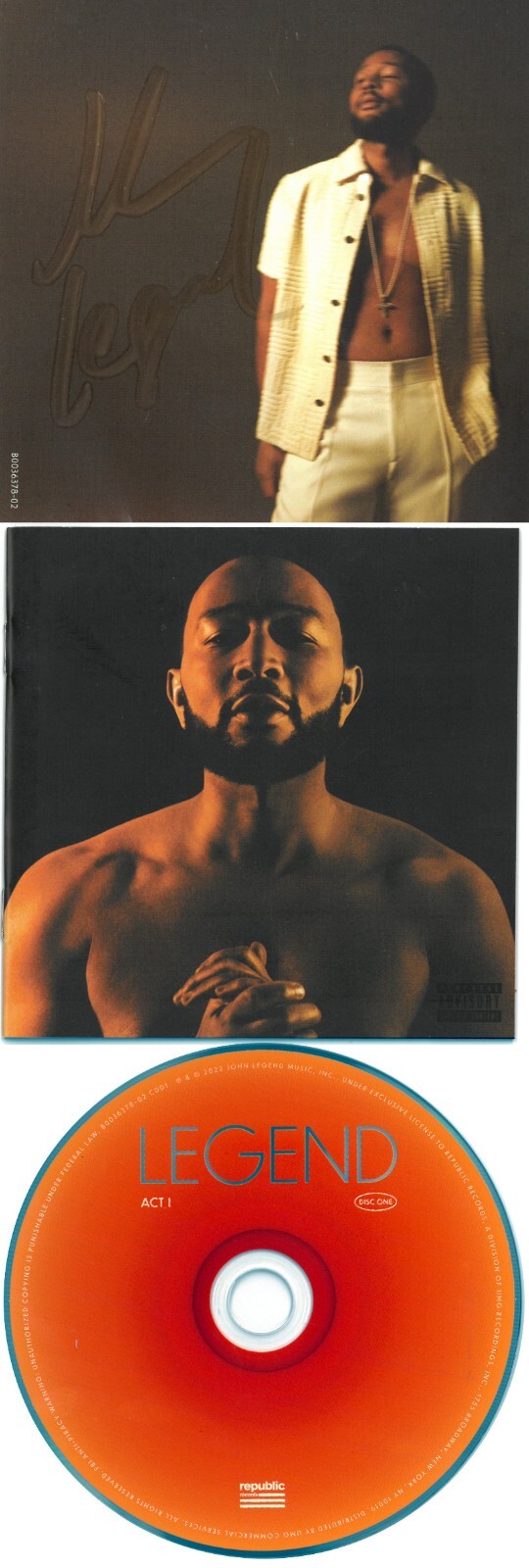 John Legend signed 2022 LEGEND Act 1 & 2 Art Card Album Booklet/2 CD imperfect