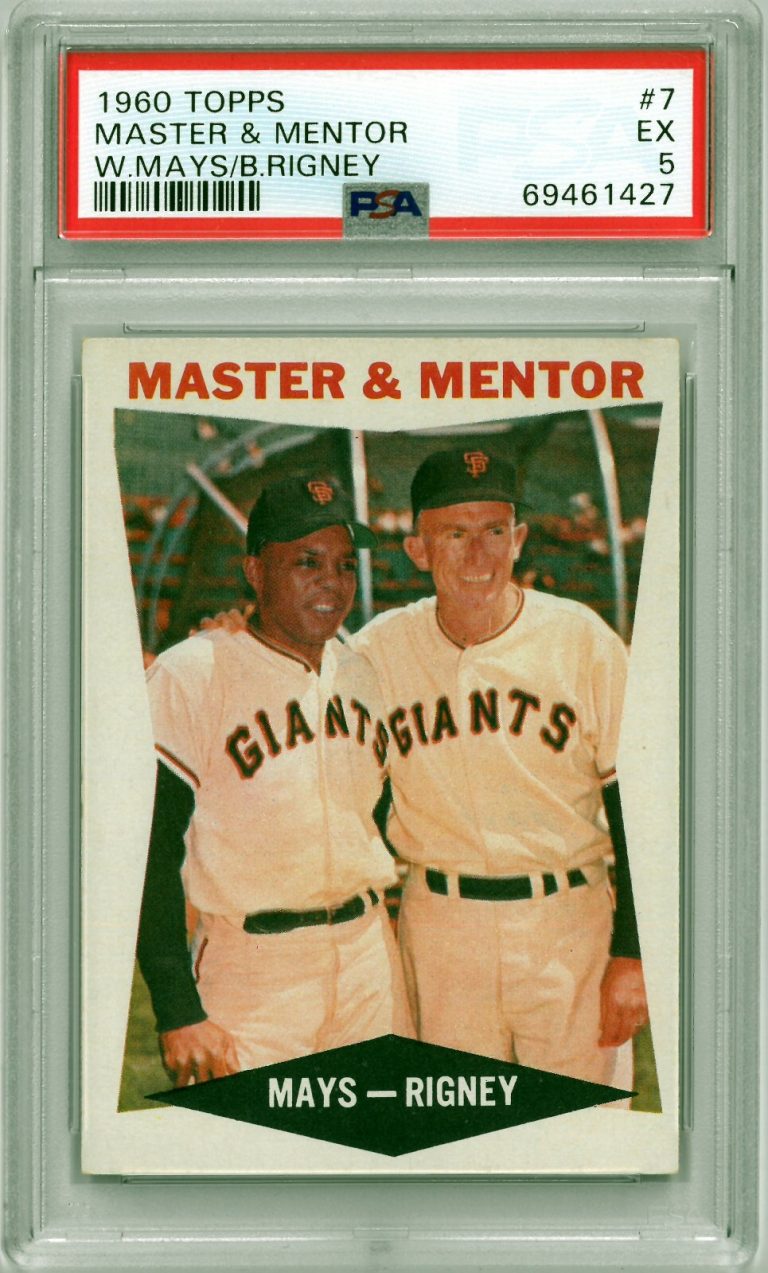 1960 Topps Master & Mentor Baseball Card #7- PSA Graded 5 EX (Willie Mays)