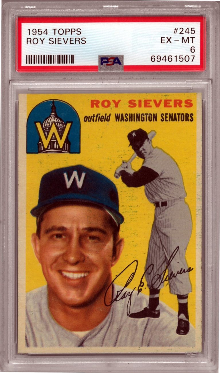 Roy Sievers 1954 Topps Card #245- PSA Graded 6 EX-MT (Washington Senators)