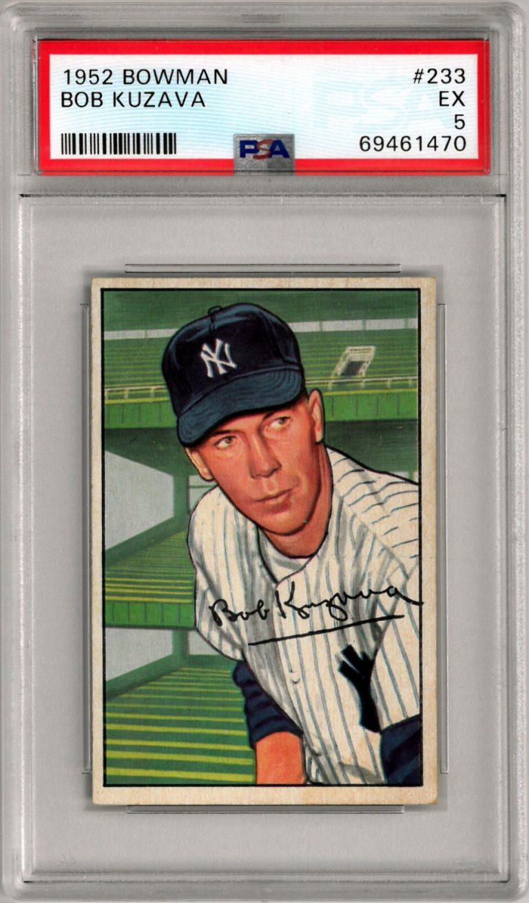 Bob Kuzava 1952 Bowman Baseball Card #233 - PSA Graded 5 EX (New York Yankees)