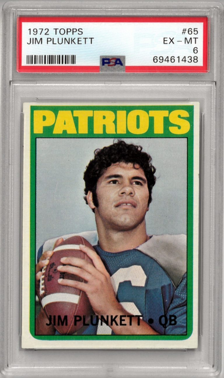 Jim Plunkett 1972 Topps Football Rookie Card (RC) #65- PSA Graded 6 EX-MT