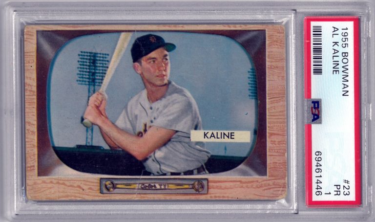 Al Kaline 1955 Bowman Baseball Card #23- PSA Graded 1 PR (Detroit Tigers)