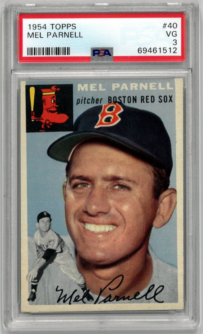 Mel Parnell 1954 Topps Baseball Card #40 - PSA Graded 3 VG (Boston Red Sox)