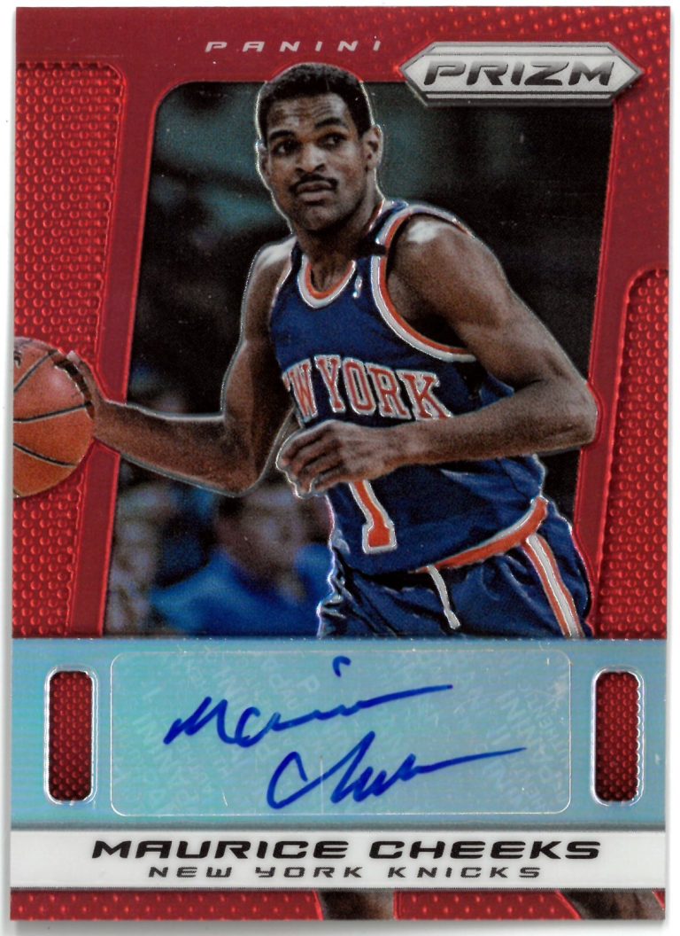 Maurice Cheeks signed 2013-14 Panini Red Prizm Auto Card #154- 15/49