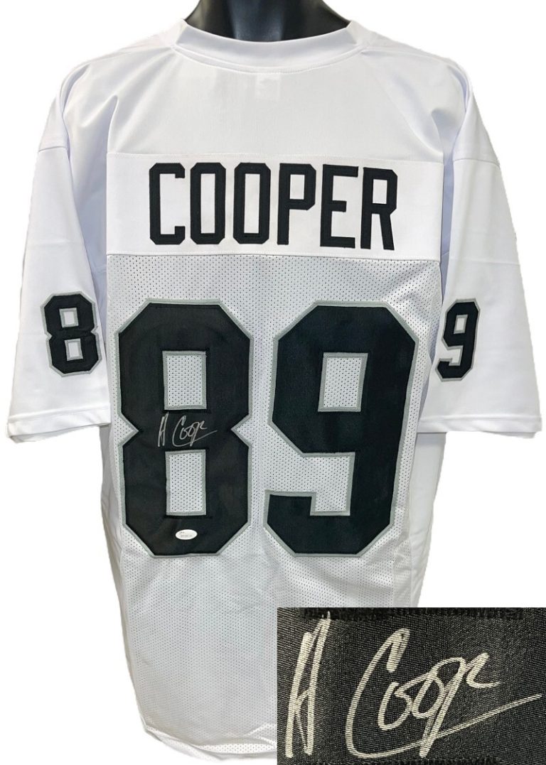 Amari Cooper signed Oakland White Custom Stitched Pro Style Football Jersey- JSA