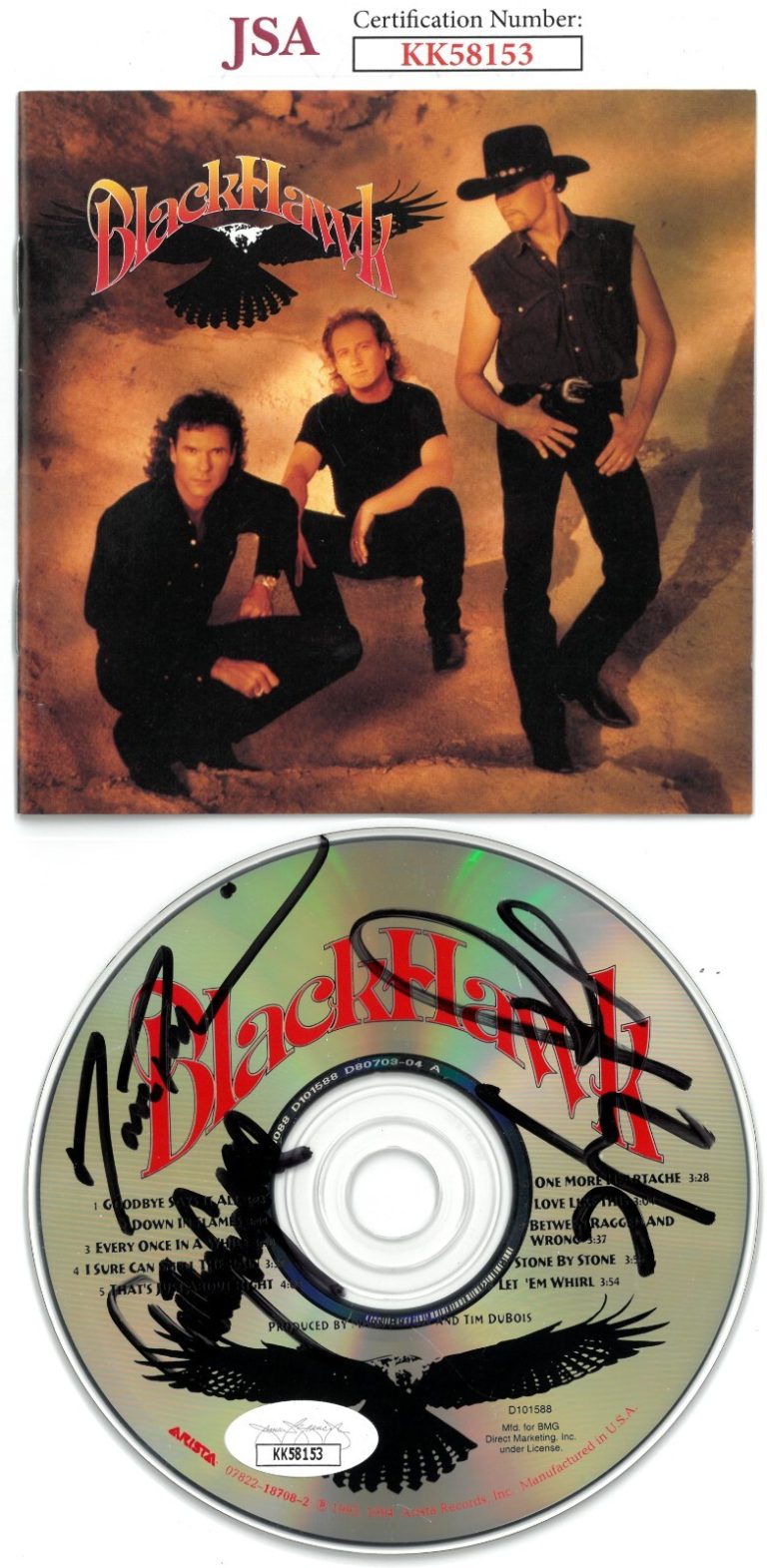 Dave Robbins/Henry Paul/Anthony Crawford 1994 BlackHawk Album CD w/ Cover- JSA