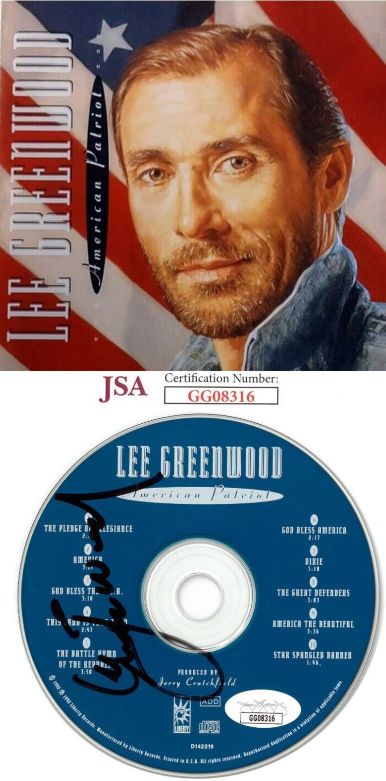 Lee Greenwood signed 1992 American Patriot Album Cover Booklet w/ CD & Case- JSA