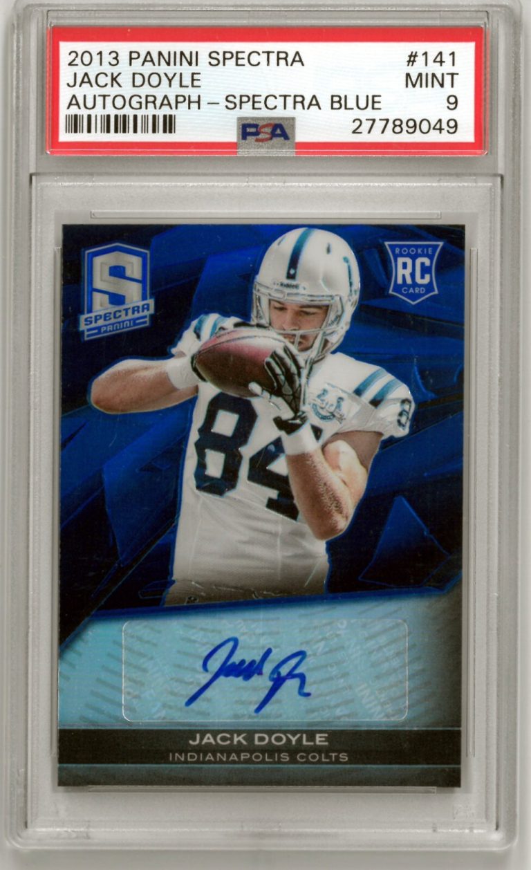 Jack Doyle signed 2013 Panini Sprectra Blue Rookie Auto Card - PSA Graded 9 Mint
