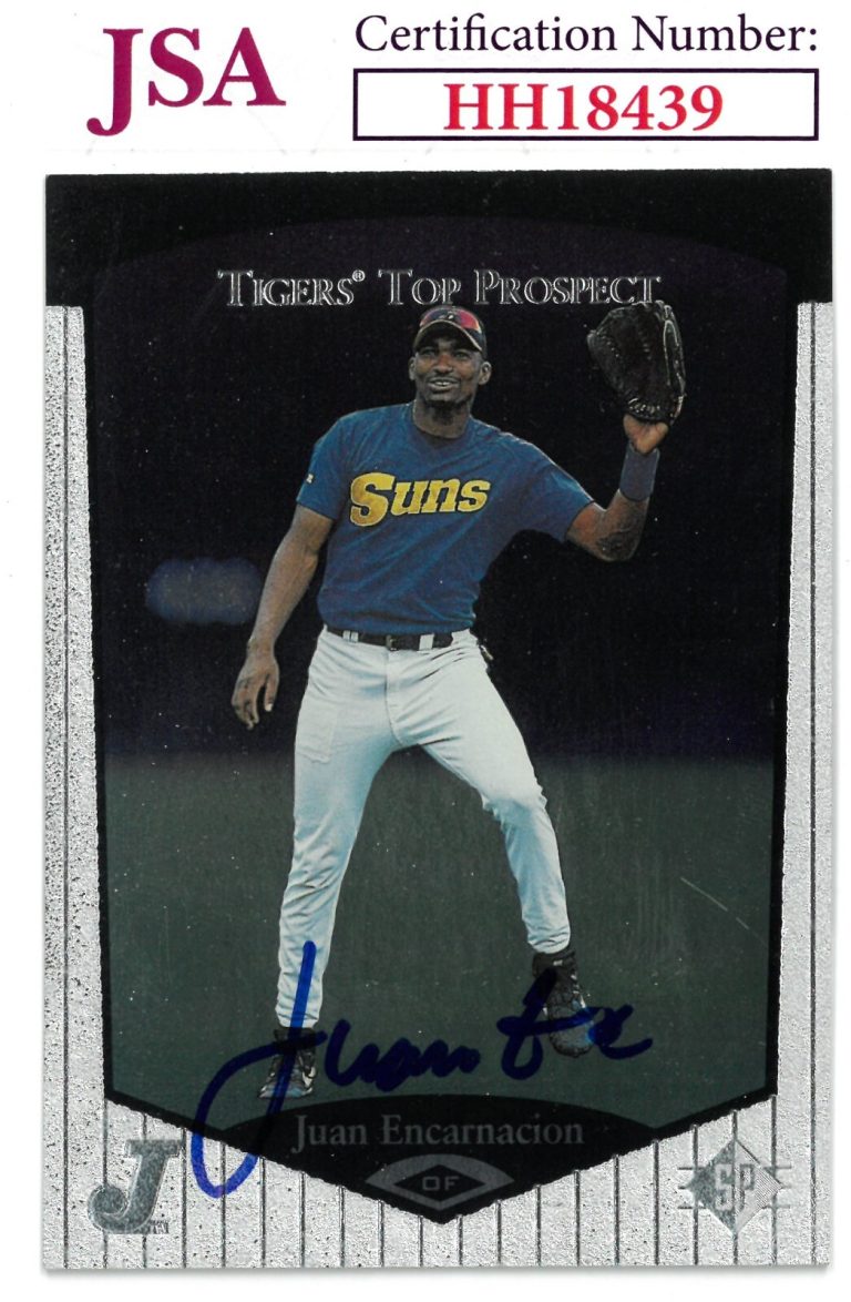 Juan Encarnacion signed 1997 Upper Deck SP Rookie On Card Auto #52- JSA #HH18439
