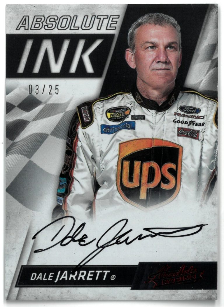 Dale Jarrett signed 2017 Panini Absolute Ink Racing NASCAR On Card Auto 03/25