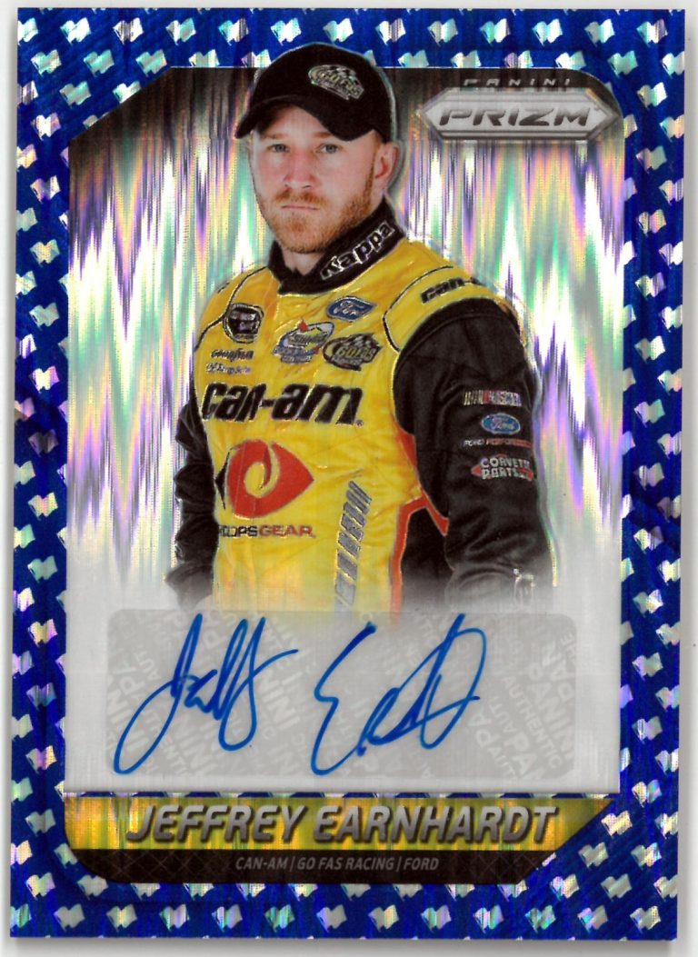 Jeffrey Earnhardt signed 2016 Panini Prizm Racing NASCAR Auto Card #JE- 29/75