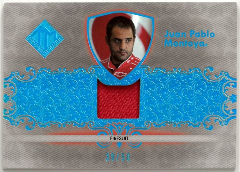Juan Pablo Montoya 2012 Press Pass Authentics Firesuit Relic Card #TM-JPM- 39/50