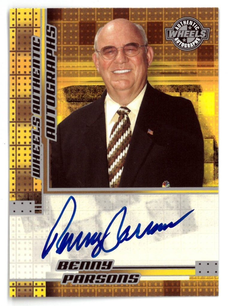 Benny Parsons signed 2004 Wheels Authentic Autographs On Card Auto