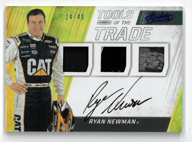 Ryan Newman signed 2017 Panini Absolute Tools of the Trade Relic/On Card Auto