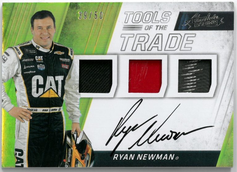 Ryan Newman signed 2017 Panini Absolute Tools of the TradeTriple Relic/Auto Card