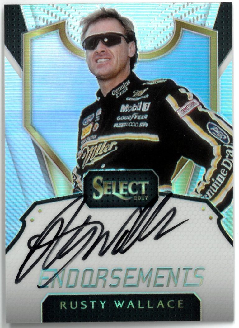 Rusty Wallace signed 2017 Panini Select Prizm Endorsements NASCAR Auto Card
