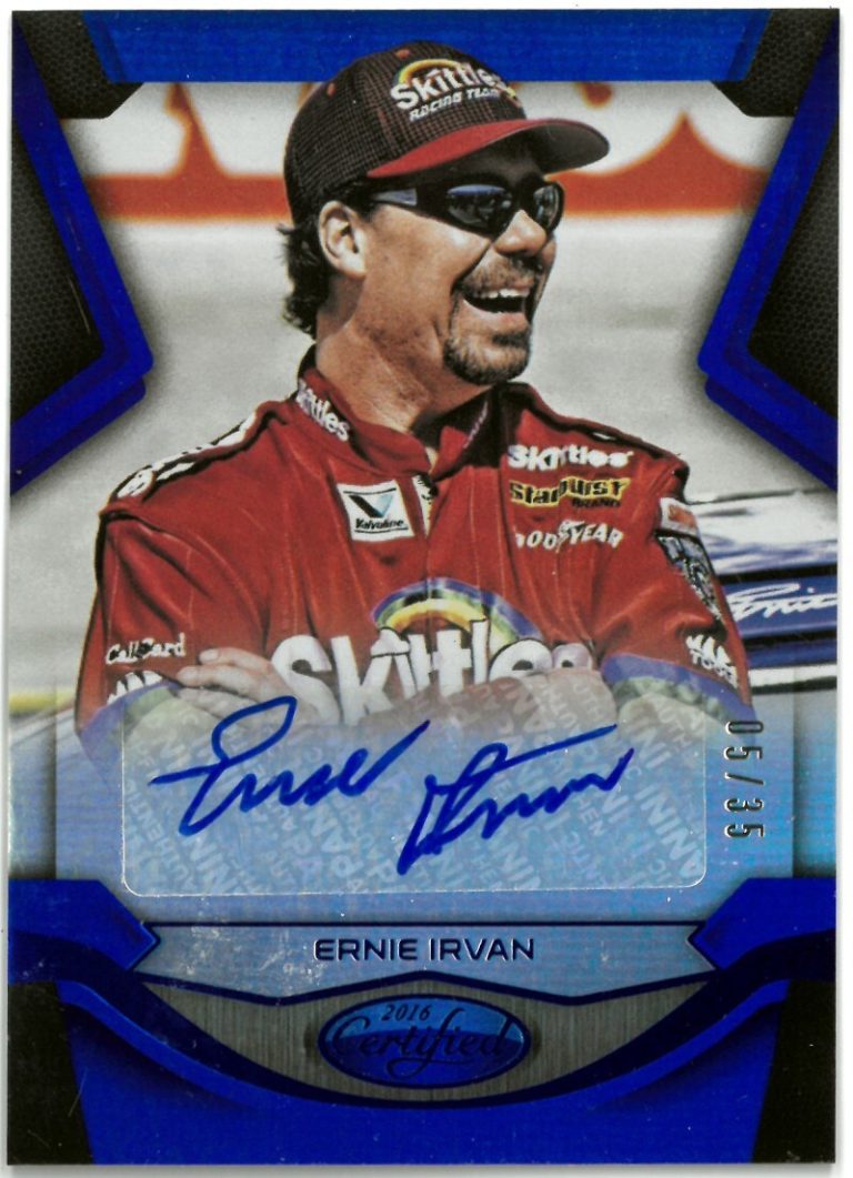 Ernie Irvan signed 2016 Panini Leaf Certified Racing NASCAR Auto Card #EI- 05/35
