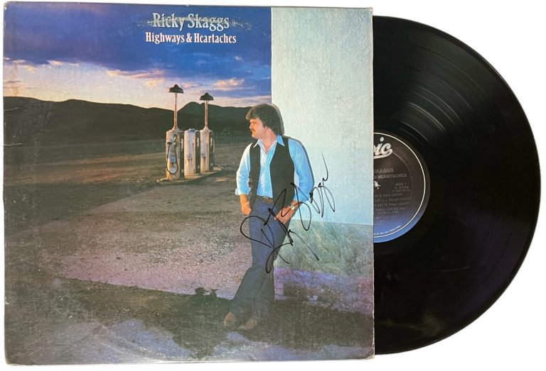 Ricky Skaggs signed 1982 Highways & Heartaches Album Cover/LP/Vinyl Record - JSA