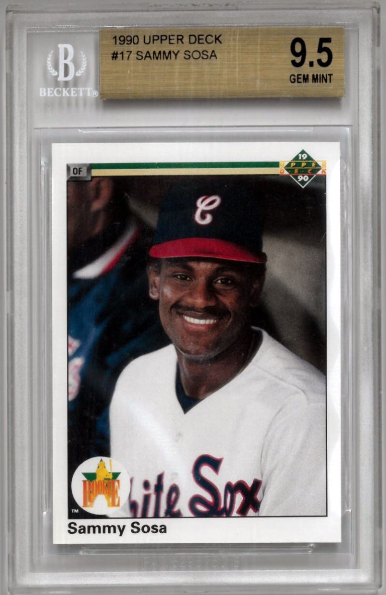 Sammy Sosa 1990 Upper Deck Rookie (RC) Card #17- Beckett/BGS Graded 9.5 Gem Mint