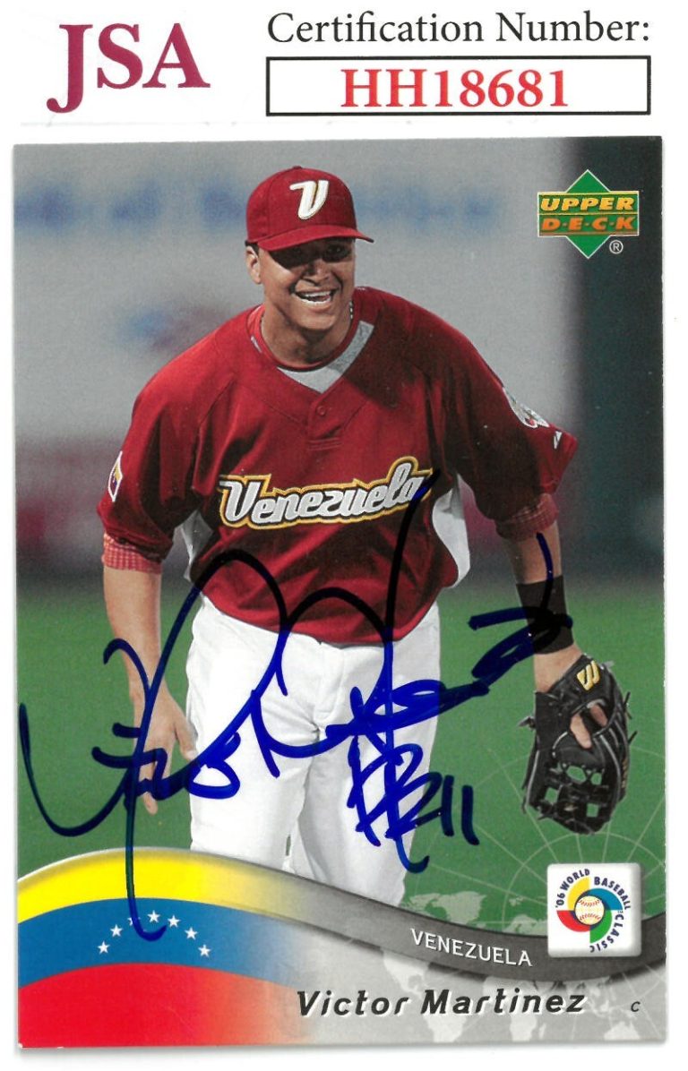 Victor Martinez signed 2006 Upper Deck World Baseball Classic On Card Auto - JSA