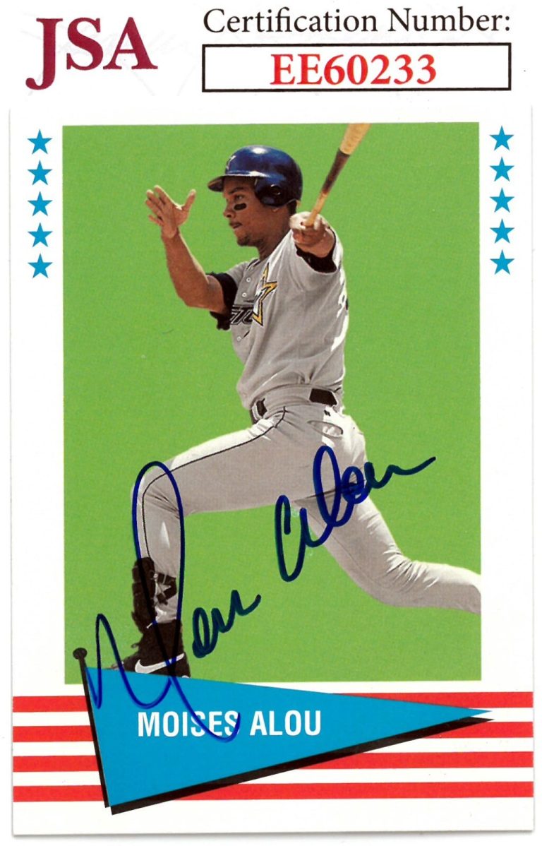 Moises Alou signed 1999 Fleer Tradition Vintage '61 Baseball On Card Auto- JSA