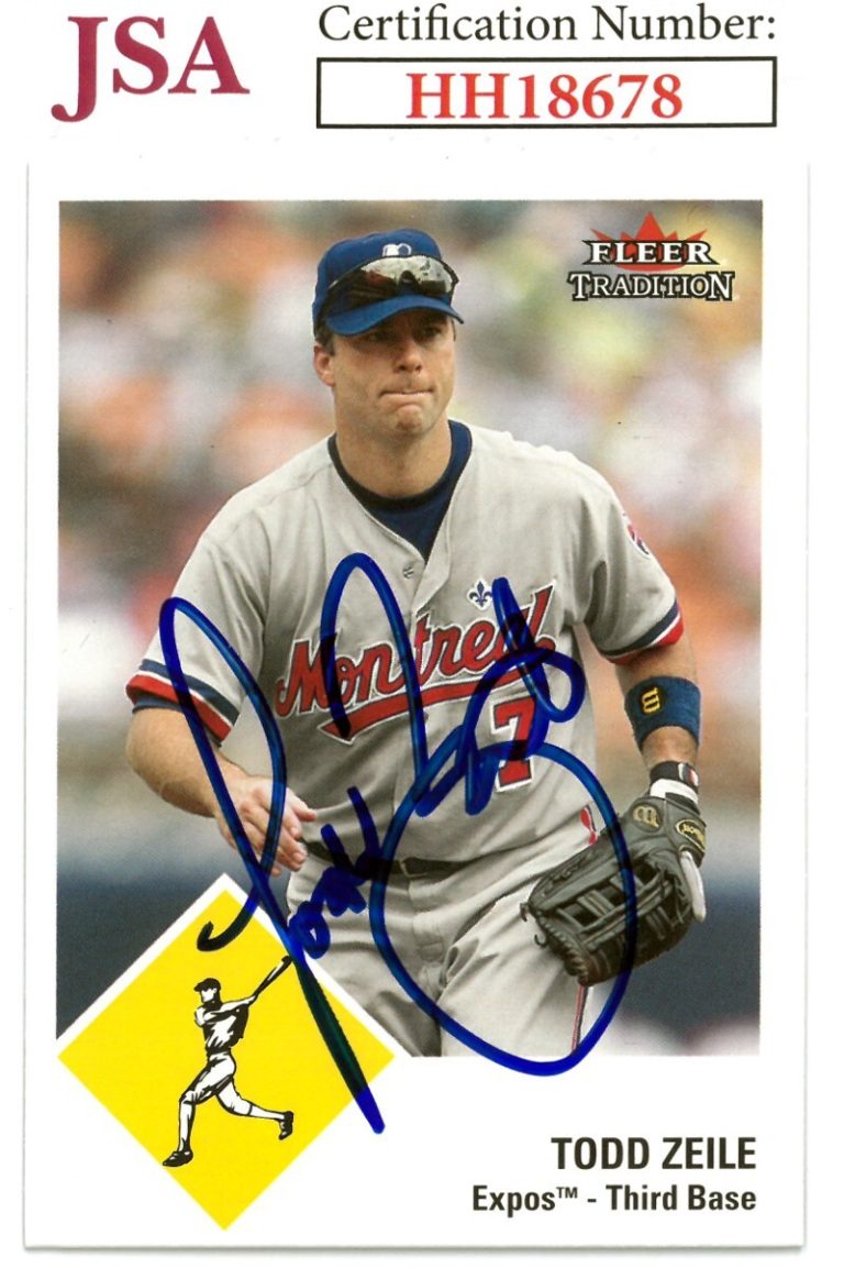 Todd Zeile signed 2003 Fleer Tradition Baseball On Card Auto #U91 - JSA #HH18678