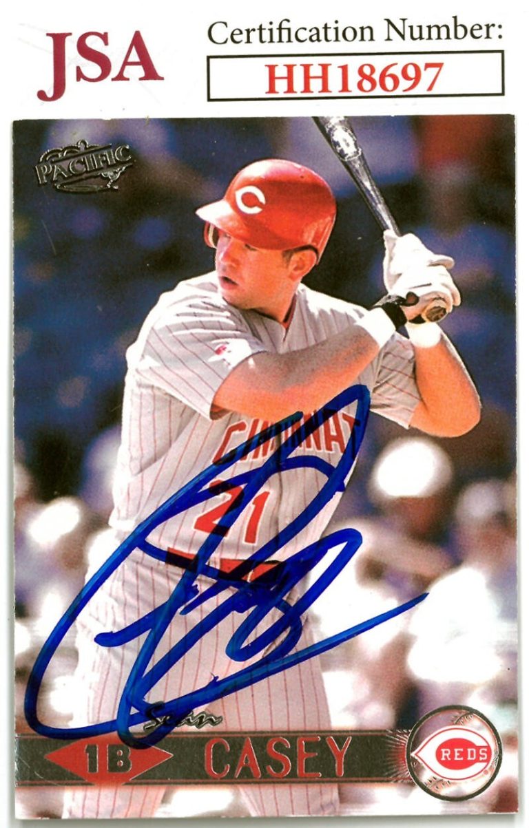 Sean Casey signed 1999 Pacific Baseball On Card Auto #111- JSA #HH18697