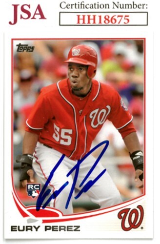 Eury Perez signed 2013 Topps Baseball On Card Auto #170 Nationals - JSA #HH18675