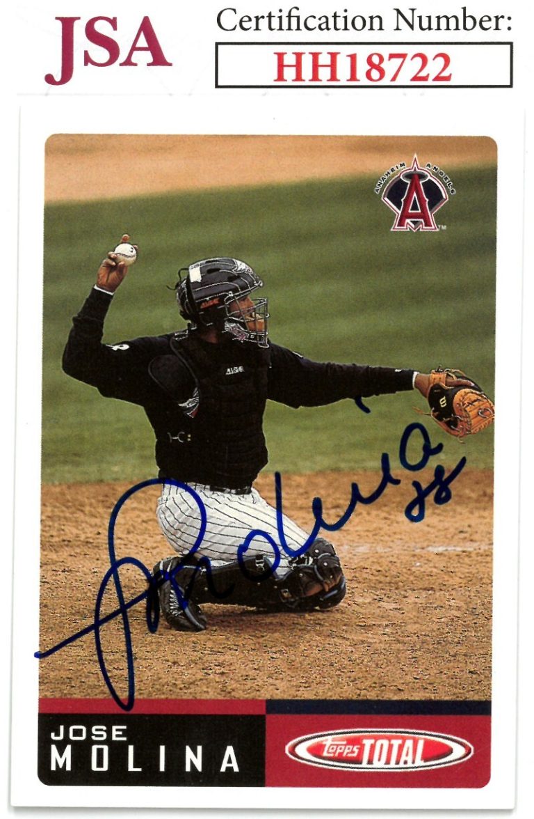 Jose Molina signed 2002 Topps Total Baseball On Card Auto #428- JSA