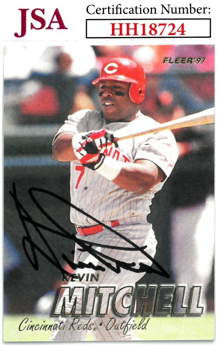 Kevin Mitchell signed 1997 Fleer Baseball On Card Auto #297- JSA #HH18724