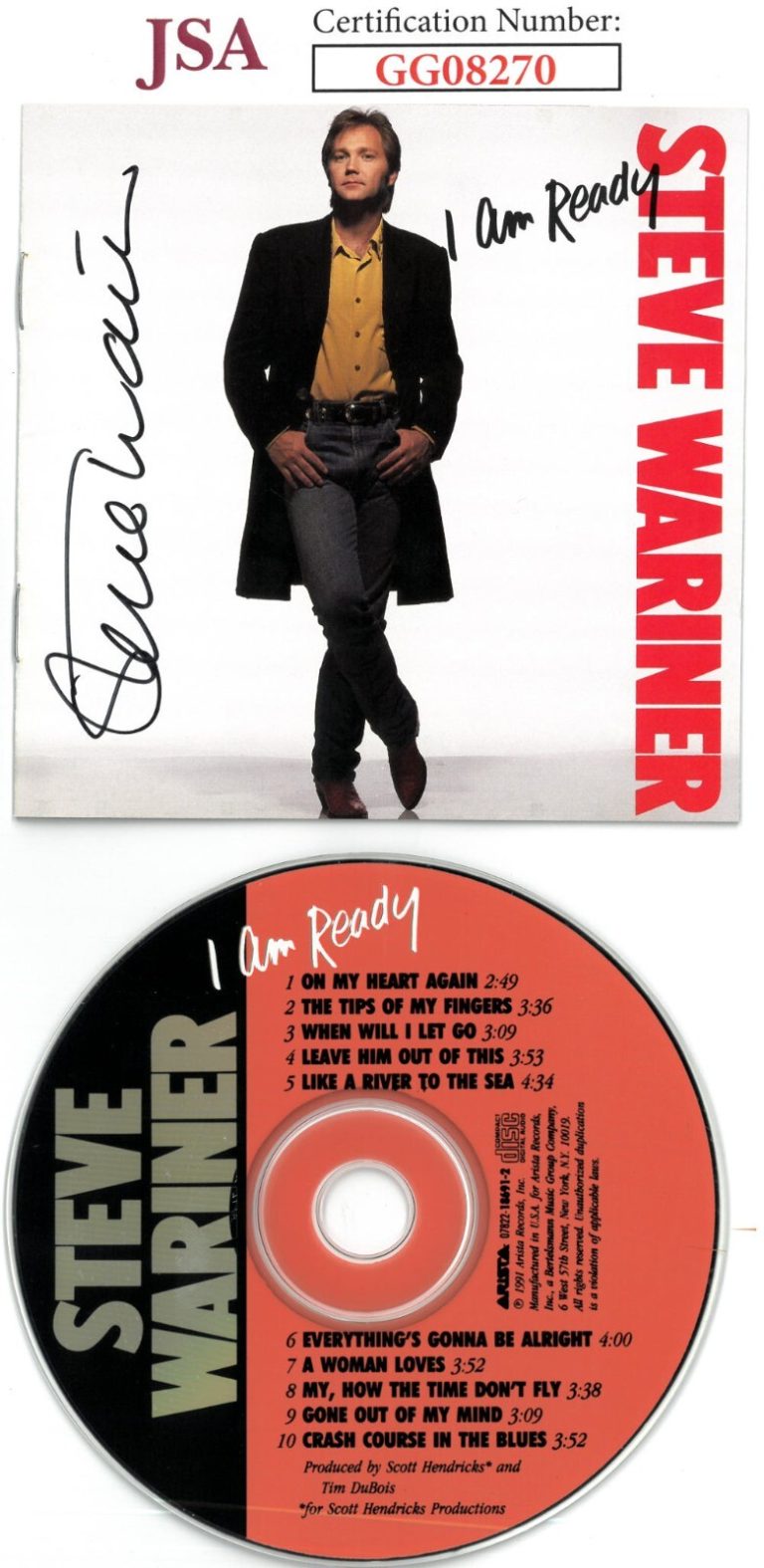 Steve Wariner signed 1991 I Am Ready Album Cover Booklet w/ CD & Case- JSA