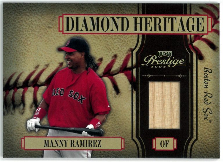 Manny Ramirez 2005 Playoff Prestige Diamond Heritage Game-Used Bat Relic Card