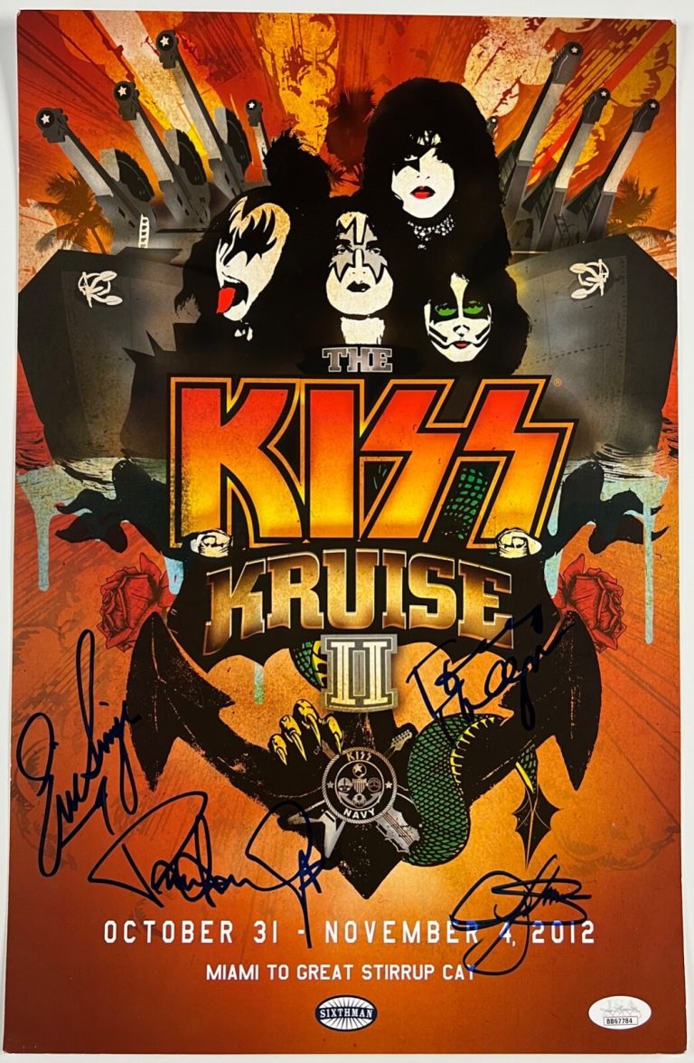 KISS JSA Signed Autograph 12 x 18 Gene Simmons Paul Stanley Kruise II Poster