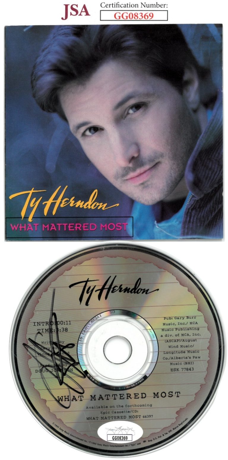 Ty Herndon signed 1995 What Mattered Most Album CD w/Cover Booklet & Case- JSA