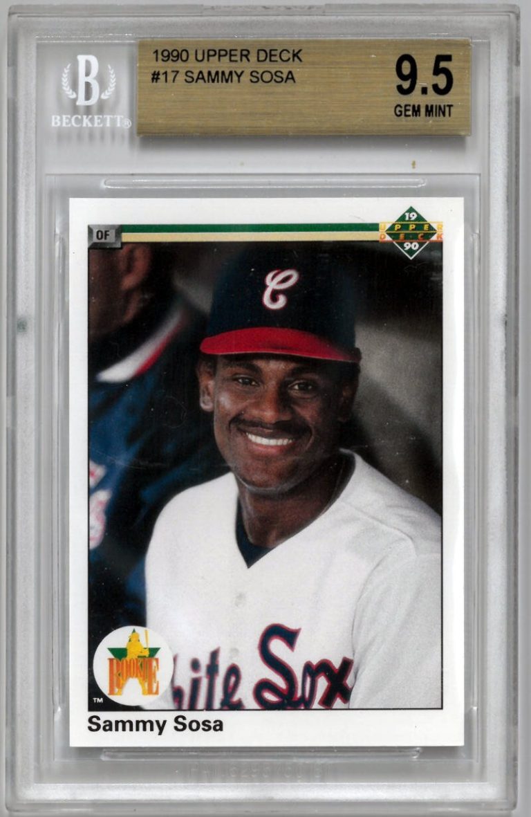 Sammy Sosa 1990 Upper Deck Rookie (RC) Card #17- Beckett/BGS Graded 9.5 Gem Mint