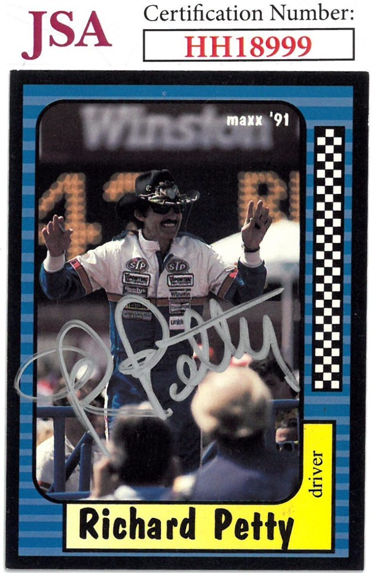 Richard Petty signed NASCAR 1991 Maxx Charlotte Racing On Card Auto #43- JSA