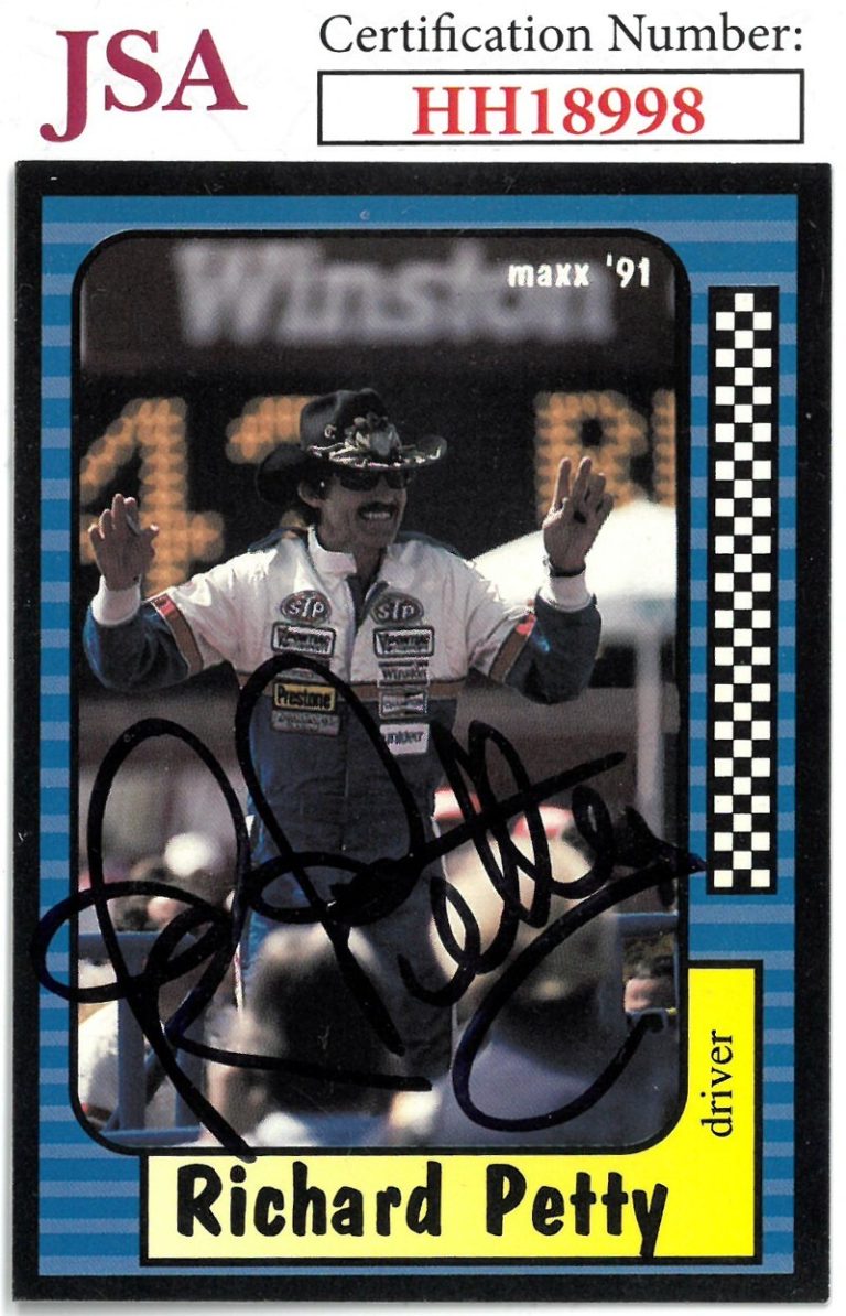 Richard Petty signed NASCAR 1991 Maxx Charlotte Racing On Card Auto #43 - JSA